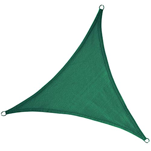 12' x 12' x 12' Triangle Sun Shade Sail Canopy (Dark Green) - UV Block for Patio and Outdoor