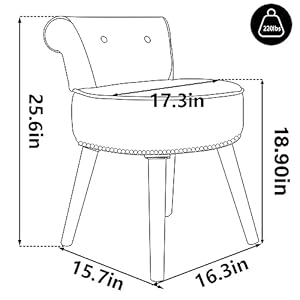 Vanity Stool with Back - Vanity Chair with Back Small Chair for Vanity Makeup Vanity Chair Velvet Vanity Stool Chair Tufted Accent Chairs Makeup Chair for Vanity for Women Girls and Kids Vanity Stool with Back Vanity Chair with Back Small Chair for Vanity Makeup Vanity Chair Velvet Vanity Stool Chair Tufted Accent Chairs Makeup Chair for Vanity for Women Girls and Kids