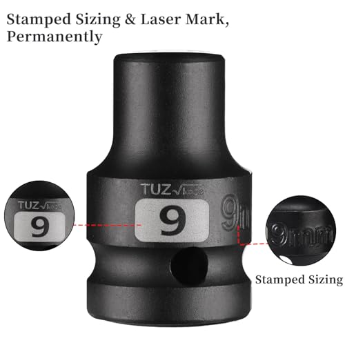 Image of 1 /2 Inch Drive 11mm Shalllow Metric 6 Point CR-MO Impact Socket | Radius Corner Design,Square Chamfered Opening,Axle Nut Impact Grade Socket for Easy Removal
