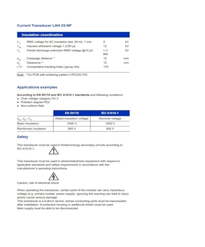 Capteurs LAH50-P transformateur de courant LAH50-P/SP1 composant de mesure