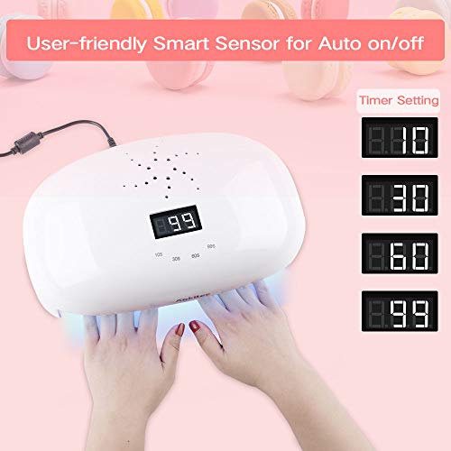 Aokitec 78W UV LED Nail Lamp, Professional Nail Dryer for Gel Polish Fits Fingernail & Toenail, Nail Light with 4 Timer Setting, Auto Sensor Gel Lamp for Home and Salon Use - Thumbnail 4
