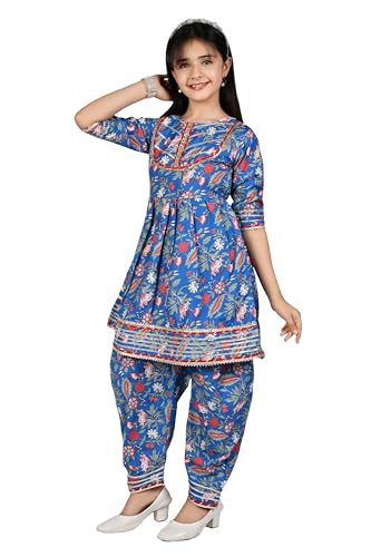 Image of Arshia Fashions Girls Ethnic Wear Kurti and Dhoti Pant Set