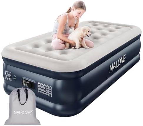 NALONE Luftmatratze 1 Personen mit Integrierter Pumpe 196x97x46cm | Aufblasbares Bett, Luftmatratze Selbstaufblasend in 3 Minuten, ideal für den Heimgebrauch und dim Freien