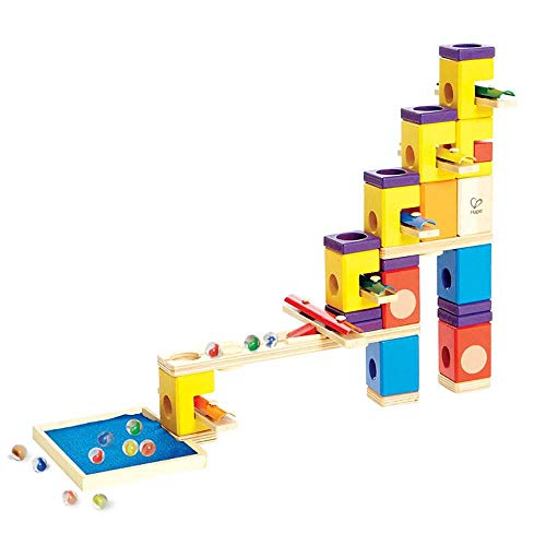 Hape Quadrilla Marble Runs Kids Wooden Music Motion Blocks Play Set with Marbles