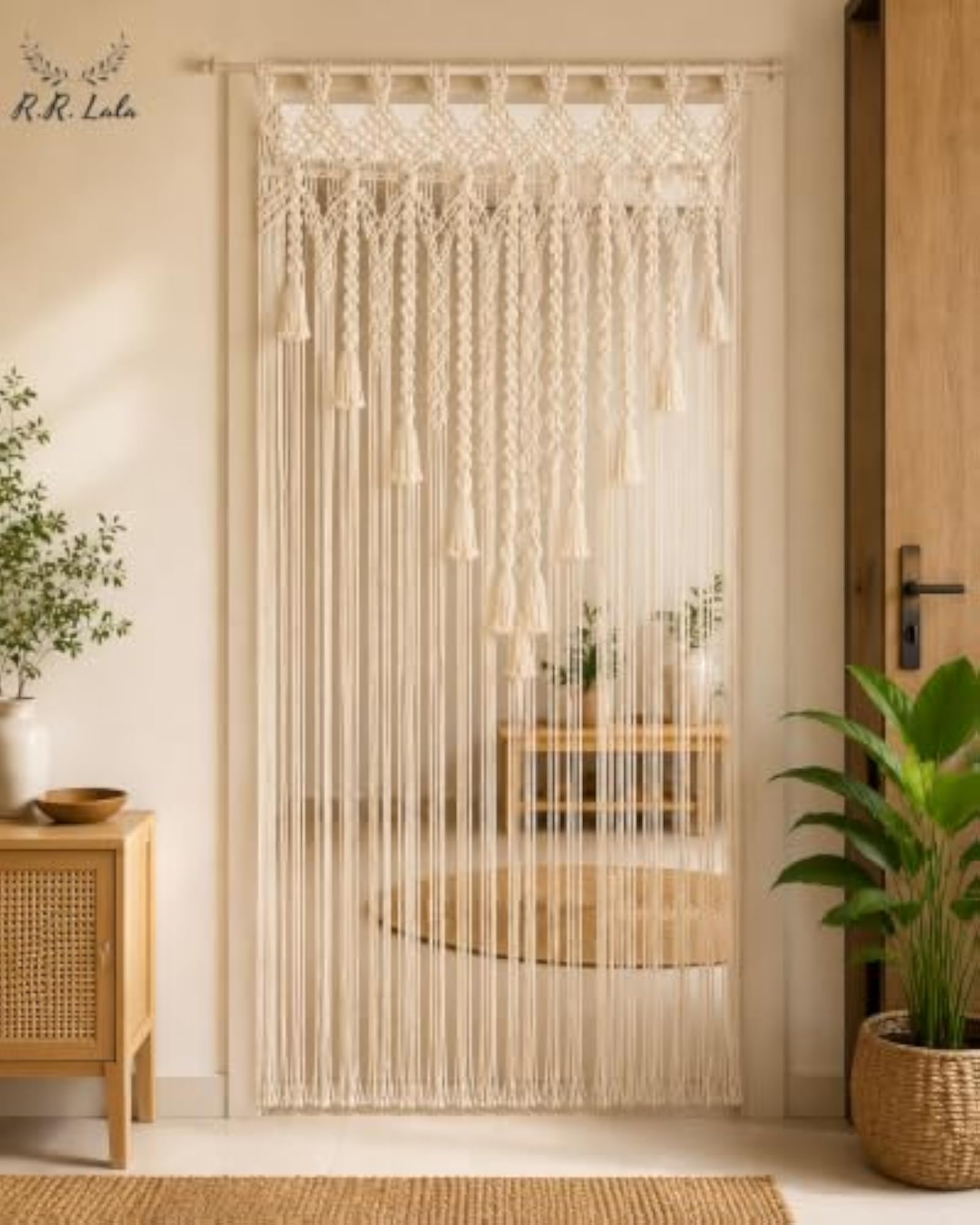Macrame Curtains, Handwoven Boho Cotton for Home