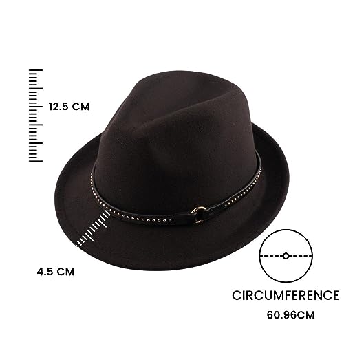 Image of The Tie Hub Fedora Hat for Men & Women|Wide Brim Felt, Sun hat, Beach Hat, Summer Hat, Party hat, Stylish hat