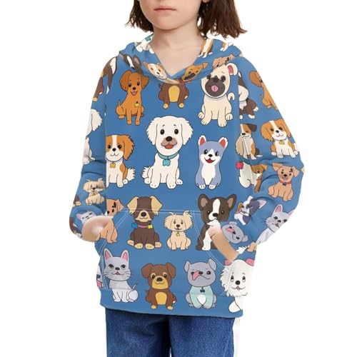 WELLFLYHOM Kid's Hooded Youth Sweatshirt Pullover Hoodie with Pocket Age 6-14 Years3