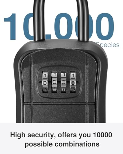 Image of Puroma Key Lock Box - Portable Combination Lockbox, Wall-Mounted Storage for House Keys, Resettable Code Safe for Home, Office, Apartment (2 Pack, Pure Black)