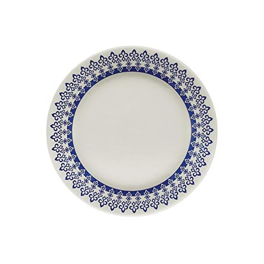 Conjunto com 6 Pratos de Sobremesa Biona Donna Grécia Azul/Marfim 18 cm