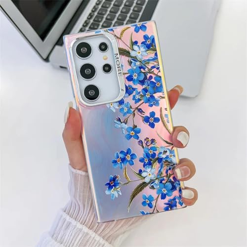 Coque PC rigide mate anti-rayures motif floral laser Samsung A55