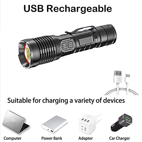 Super brillante 20000 lúmenes XHP99 LED antorcha de alta potencia USB recargable linterna táctica zoomable 5 modos impermeable antorchas de mano luz con batería 26650 para acampar senderismo emergenci