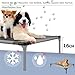 LILIIN Erhöhtes Hundebett Hundebett Haustierbett mit Dach, Hundeliege Outdoor mit Wasserdicht Dach & rutschfeste Fußpolster, für Außen und Innen, 76x61x76cm, M