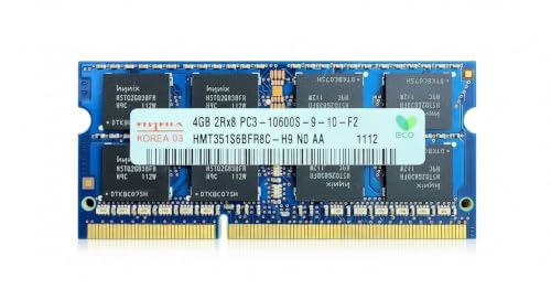 Image of 4GB DDR3 1333MHz Laptop RAM for Hynix (PC3-10600S, 204-Pin SO-DIMM, 1.5V, 2Rx8 Dual Rank) Non-ECC Unbuffered Memory - HMT351S6BFR8C-H9