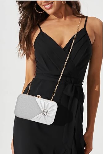 Image of ADISA Studded formal party clutch with gold chain for women and girls (CL107)