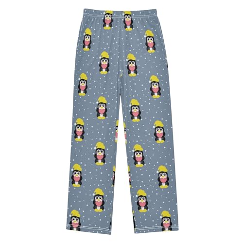 ZZXXB Penguin Polka Dot Boys Long Pants Soft Trousers Elastic Waist Kids Lounge Bottoms with Pockets S-XL