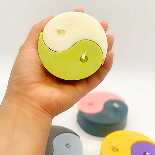 Wopodi Silicone Candle Molds Tai Chi Symbol Yin Yang Flower Pot Mold Epoxy Resin Concrete Clay Succulent Planter Mould Diy Art Crafts Chocolate Fondant Beeswax Scented Soap Molds Cake Decor (Short) #TOP7