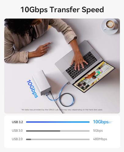 ORICO All-Flash 2.5-inch USB-C Docking Station with 5 Gbps Data Transfer Speed, Compatible with 2.5'' SSD, Featuring 10 Gbps Hub Expansion and Support for Up to 40 TB Storage Capacity - image 3