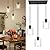 ROCUNSI 3-Light Pendant Light Fixtures with Clear Glass, Black Hanging Light Fixture for Ceiling, Adjustable Kitchen Island Light for Dinning Room, Bedroom,Hallway, E26 Base, Bulbs Not Included