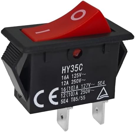 HY35C Push Button Switch - ON-Off 2-Pin AC 125/250V 16/12A Rocker Switch for Household Electrical Appliances Industrial Electric