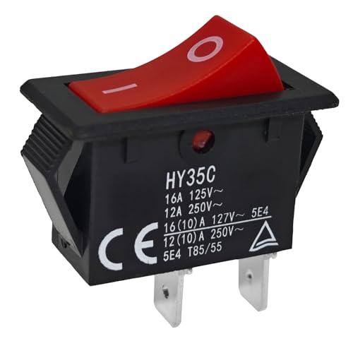 HY35C Push Button Switch - ON-Off 2-Pin AC 125/250V 16/12A Rocker Switch for Household Electrical Appliances Industrial Electric