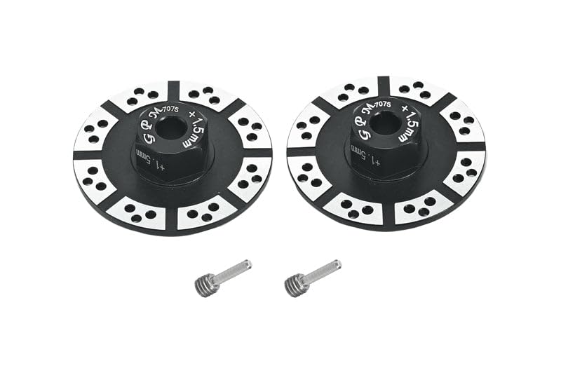 Aluminum 7075 +1.5mm Hex with Brake Disk with Silver Lining for Losi 1:10 Baja REY-LOS03008 / Rock REY-LOS03009 / Baja Rey 2.0-LOS03046 Upgrades - Black
