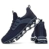 Wrezatro Men's Trainers Blade Running Walking Shoes Mesh Breathable Sport Fashion Sneakers Gym Tennis Casual Zapatos Blue #4