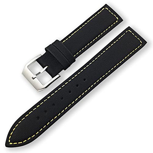 Bracelet nylon noir 21mm montre IWC pour remplacer le cuir usé