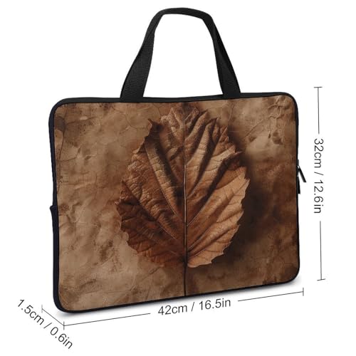 Bolsa para laptop 17 pulgadas marrón con hoja miniatura 2
