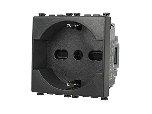Compatibile Con Vimar Arkè Presa Schuko 2P+T 16A Nero, Compatibile Con Vimar Arke