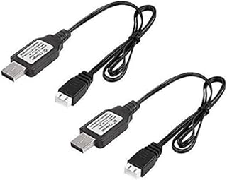 Crazepony 2pcs USB Charger Cable 1A with XH-3P Connector for Hosim Q903 Q905 Axial SCX10 2S 7.4V LiPo Battery RC Car Rock Crawler FPV Drone Quadcopter
