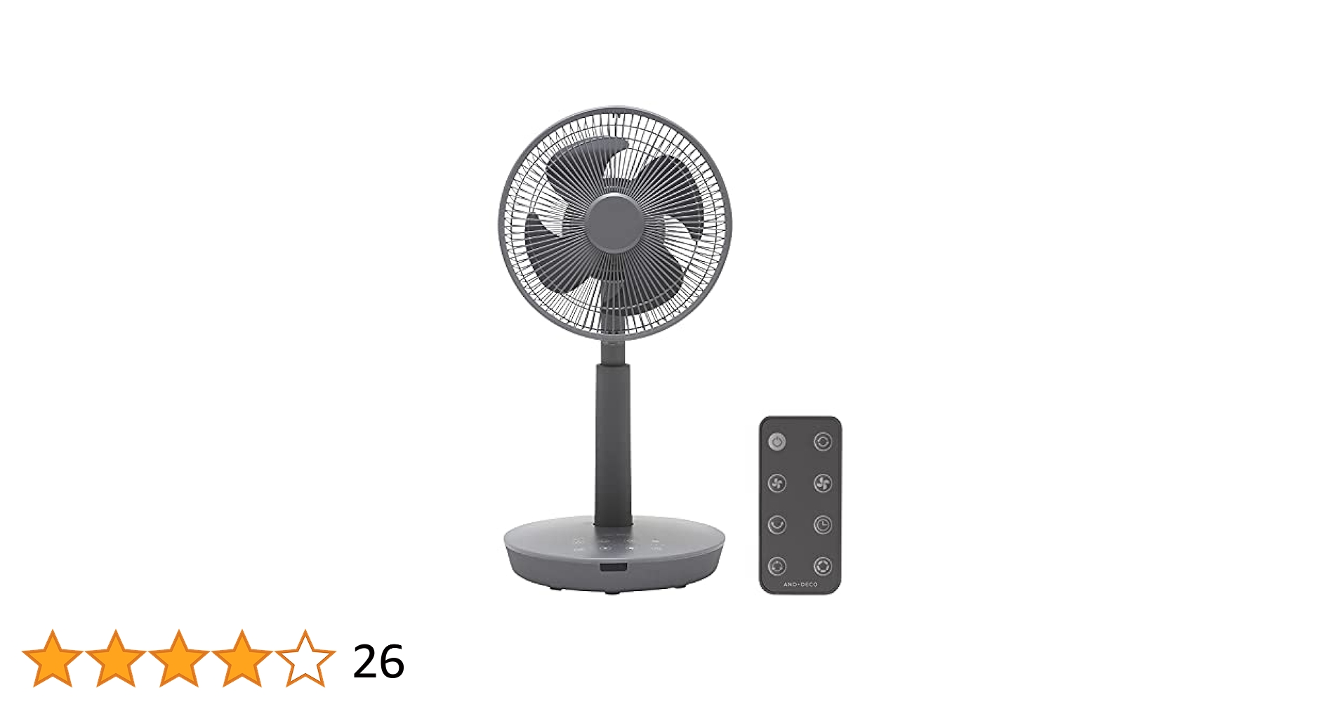 扇風機 26段階風量調整 12時間タイマー 首振り360° リモコン　グレー Amazon | モダンデコ 扇風機 3D首振り DCモーター 7枚羽根