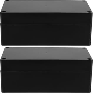 HORIALENCE 2 Piezas caja impermeable recipiente impermeable caso de proyecto electrónico cajas de proyectos caso de proyecto eléctrico cajas de plastico para proyectos abdominales Negro