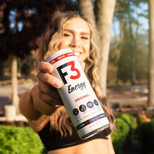 F3 Energy Drink Variety Pack - Muscle Building Sports Drinks w/BCAA, Panax Ginseng & Ginkgo Biloba - Natural Energy Drinks for Mental Focus & Muscle Recovery, 125 mg Caffeine (12 pack)
