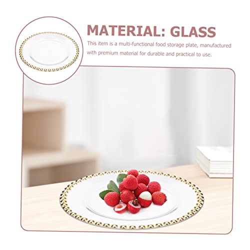 Plato de vidrio para carnes multiusos chapado en dorado miniatura 3