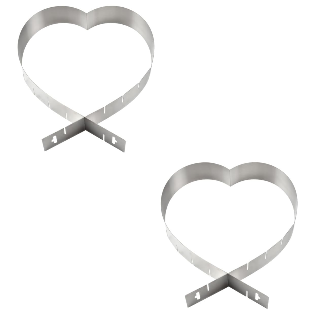 ABOOFAN 2pcs Heart Shape Cake Molds Stainless Steel Mousse Cake Molds for Slicer Cutters