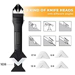 Saker Silicone Caulking Tools-3 in 1 Sealant Finishing Tool Grout Remove Scraper (Stainless Steelhead),Caulk Remover Glass Glue Angle Scraper for Bathroom,Kitchen,Floor,Window,Sink Joint,Frames Seal - Image 4