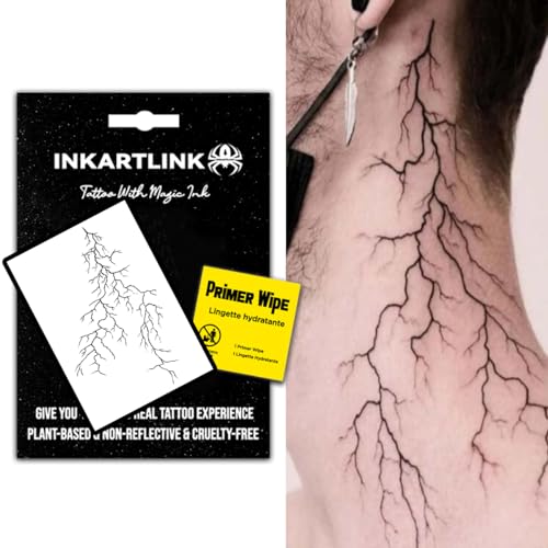 INKARTLINK Semi Permanent Tattoos,Halloween temporary tattoo, party tattoos, realistic, waterproof, cruelty-free, non-reflective (Context)