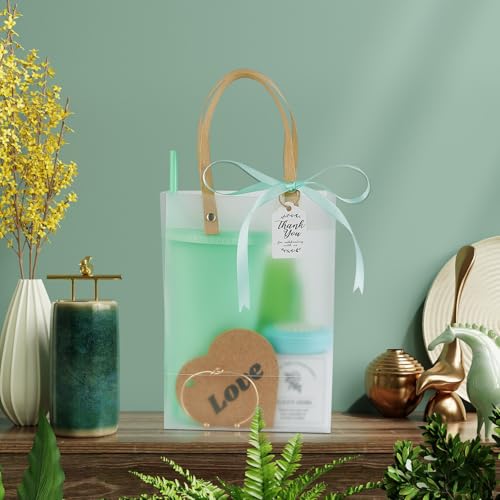 50Pcs Baby Shower Prizes for Game Winners Baby Shower Favors Gifts including Plastic Tumbler Notebook Scented Candles Ballpoint Pen Mirrors with Hair Brushes Bracelet Gift Bag (Green)