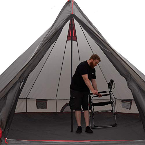 JUSTCAMP Tipi Bell 6, Gruppenzelt für bis zu 6 Personen, Familienzelt, Pyramidenzelt, Grau - 8