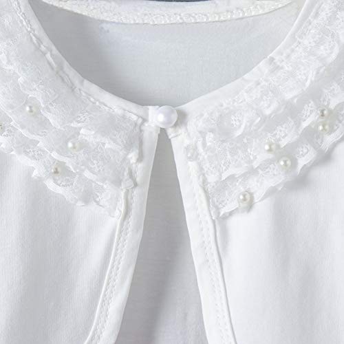 Girl Lace Bolero Cardigan Shrug - Toddler Girl Long Sleeve Lace Flower Shrug Sweater 4T - 5T Off White3