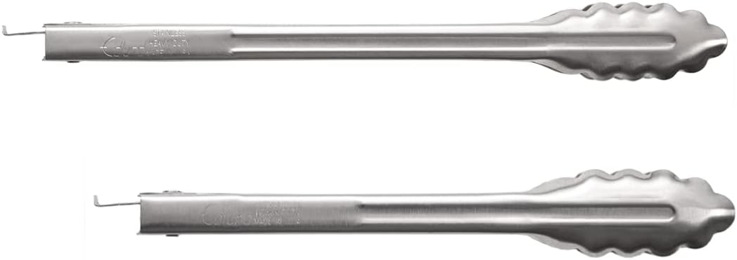 Rada Cutlery 2-Piece 9" and 12" Heavy-Duty Tongs Set (B313 + B314), Scalloped Edges, Stainless Steel
