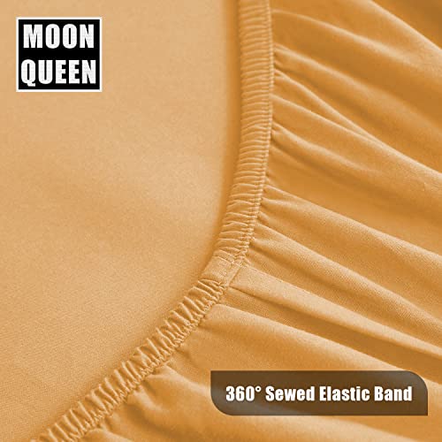 Moonqueen 2-Pack Baby Fitted Crib Sheets - Soft Breathable Microfiber Toddler Nursery Sheet Set For Boys And Girls, Fits Standard Size Crib Mattress 28 X 52 X 8In, Beige #TOP4