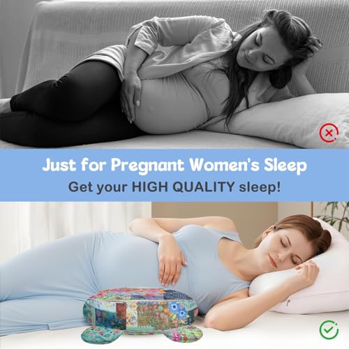 Image of Pregnancy Pillow for Sleeping,Maternity Pillow with Cooling,Maternity Support for Back and Hip Relief,Soft and Comfortable Wedge Pregnancy Pillows Side Sleeping Support for Belly with Removable Cover