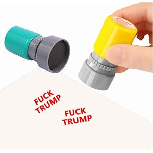 Paquete de 2 sellos Fuck Trump anti Trump divertidos sellos autoentintados