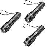 HYVCZP 3 torce a LED multicolore 4 in 1, super luminose, regolabili, rosso, verde, blu, bianco, con messa a fuoco, ricaricabile, 4 modalità di illuminazione, impermeabile, torcia tascabile per pesca