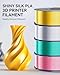 SUNLU 3D Printer Filament Bundle, PLA+ Silk Filament Multicolor 1.75mm, Individually Vacuum Packed, 250G Spool, 8 Rolls, 2kg in Total, Black+White+Light Gold+Silver+Brass+Red Copper+Blue+Green