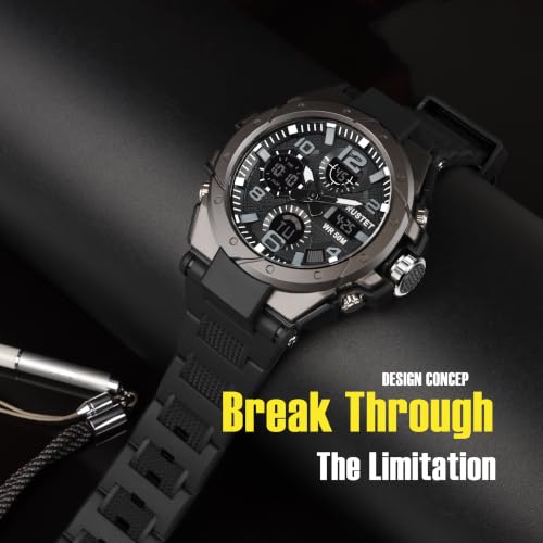 Image of RUSTET Analogue - Digital Men's Watch (Black Colored Strap - 2145)