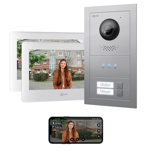 GOLIATH Basic Line Türklingel & Türsprechanlage mit Kamera für [MEHRFAMILIENHAUS] mit Smartphone App - Klingel mit Kamera & Monitor - Doorbell Camera - Video Sprech - & Gegensprechanlage mit Türöffner