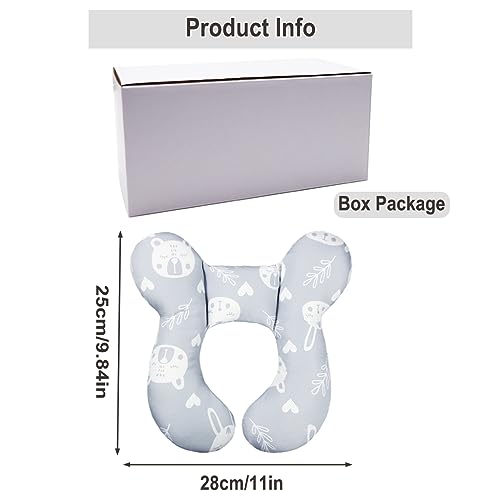 Image of vocheer Baby Travel Pillow(Upgraded), Head and Neck Support Pillow for Pushchair, Car Seat,Stroller, Bouncer, Cotton (White Bear)