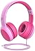 Produktbild gorsun Kinderkopfhörer mit Kabel, Faltbare Kopfhörer für Kinder mit Dekorationsohren, verstellbare Leicht-Kopfhörer für Jungen und Mädchen-Rosa